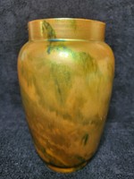 Zsolnay: eosin vase, labrador pattern. Antique!