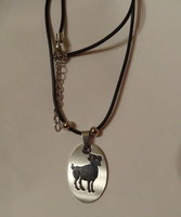 Aries zodiac pendant, made of medical steel, on a black silicone chain. Unisex. !
