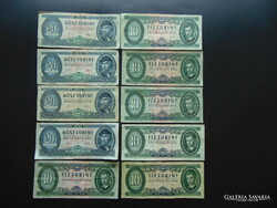 Forint bankjegy 10 - 20 forint 10 darab LOT !