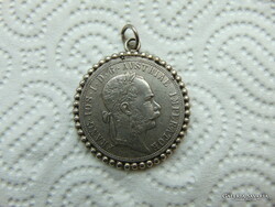 Silver 2 florin - gulden 1886 pendant