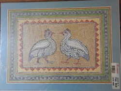 Engel Verkerke Művészi nyomat – eredeti, bontatlan csomagolásban - GYÖNGYTYÚK PÁR mozaikban