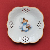 Vintage miss petticoat roth international 1978 kitten porcelain bowl plate little girl