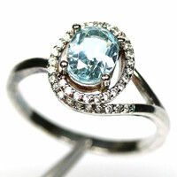 56 Os real blue topaz 925 silver ring