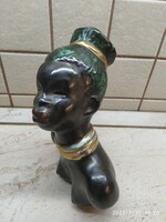 Ceramic sculpture for sale! Izsépy ceramic negro female bust
