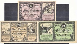 Austrian emergency money package 10-20-50 heller 1920