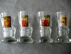 Collector's Fernet Branca glasses with mini poster 4 pcs