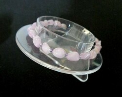 Kunzite mineral bracelet with silver clasp is rare