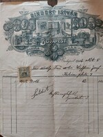 István Gindert's invoice dated 1906