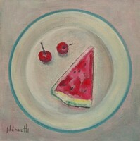 Csendélet dinnyével (20x20)