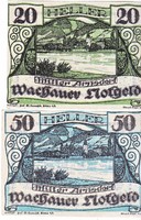 Austrian emergency money 20-50 heller 1920