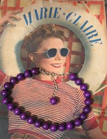 Retro wooden necklace extra purple