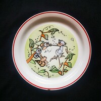 Extrém ritka Zsolnay Vizipók mintás tányér kis csorbulással
