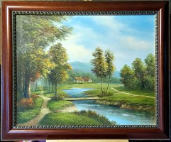 Beautiful, amazing, marked oil painting, landscape (50 x 61)