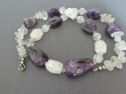 Amethyst mountain crystal long necklace