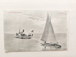 Steamer Kisfaludy on the Balaton, 1911, old postcard