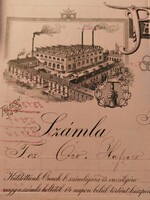 1906. Paschka és Társa Acéllemezgyár fejléces számla illetékbélyeggel