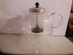 Glass - mubod - Swiss - Jena - teapot - 1 l - 17 x 9 cm - 20 x 18 x 16 cm - flawless
