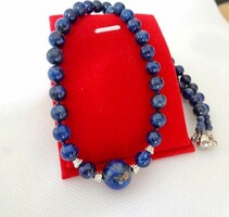 LAPIS lazuli kerek gyöngyökből nyaklánc