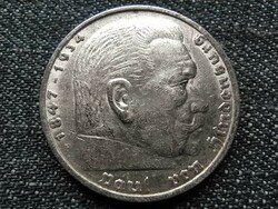 Németország Paul Von Hindenburg (1847-1934) ezüst 5 birodalmi márka 1936 F (id23088)