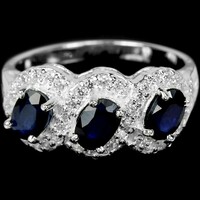 57 And genuine blue sapphire 925 silver ring