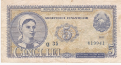 Románia 5 Lej bankjegy 1952 (g 35)