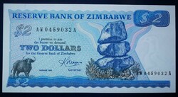 Zimbabwe 2 Dollars 1983 Unc