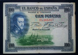 Spanyolország 100 Pesetas 1925 F