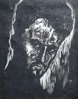 Petőfi-portré (fametszet, teljes méret 30x22 cm) azonosítatlan jelzéssel