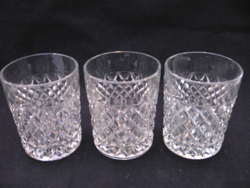 3 crystal glass with diamond pattern, candle holder in one