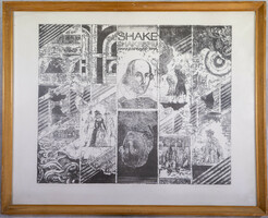 Szignózott Ábrahám Rafael litográfia 38x48 cm kerettel