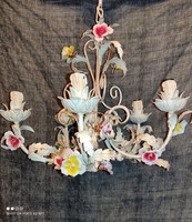 Buy it, take it away! Provance feeling Florentine chandelier lamp porcelain rose gorgeous colors French style