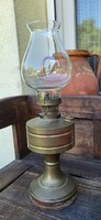 Jelzett antik MAGYAR réz petróleum lámpa