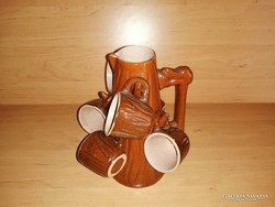 Retro ceramic wood imitation short drinking glass set (f-1)