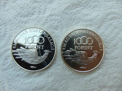 Védd a Világot ezüst 1000 forint 1994 BU + PP PÁR !  2 x 31.46 gramm 925 - ös ezüst