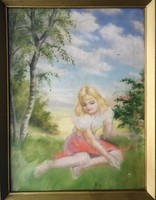Painting in glazed gold frame