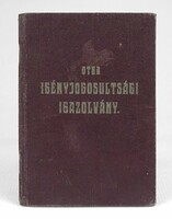 1J916 Régi OTBA Igényjogosultsági Igazolvány 1934