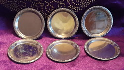 6 silver coasters, miniature bowl (l2877)