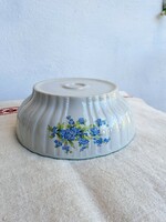 Zsolnay Gyönyörű  nefelejcses porcelán pogácsás tál paraszti dekoráció,   nosztalgia
