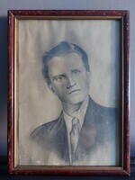 Szignálatlan ceruzarajz - tanulmányrajz - férfi portré 081