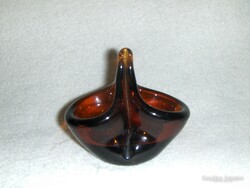 Art deco amber glass salt shaker (19/d)