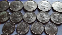 USA Dollár lot! 5 cent/Quarter/Half/One Dollar, összesen 9,65 USD