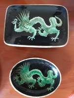 Bonbonnier and bowl with Herend dragon pattern from Bakosné