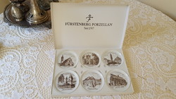 Fürstenberg porcelain, street decorative plate set, coaster set