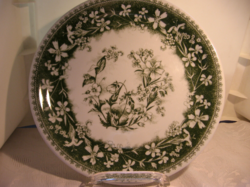 Retro Bauscher Weiden zöld dekoros tányér, búzavirág, boglárka