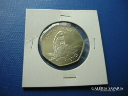 Falkland islands 50 pence 2020 donkey penguin! Rare heptagonal coin!