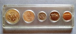 1964!!! USA forgalmi sor, 3db ezüst érme van benne UNC!