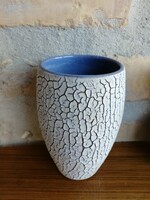 Cracked glazed ceramic vase