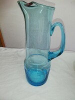 Hatalmas kék üveg kancsó (szakított üveg)