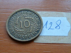 NÉMET BIRODALOM 10 PFENNIG Reichspfennig 1924  G,  Alumínium-bronz 128.