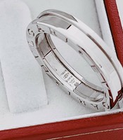 Eredeti hiteles Bvulgari 18 k fehér arany gyűrű 